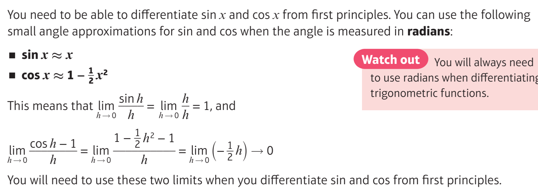 Differentiating Simple Trigonometric Functions - Textbook Content 1.png